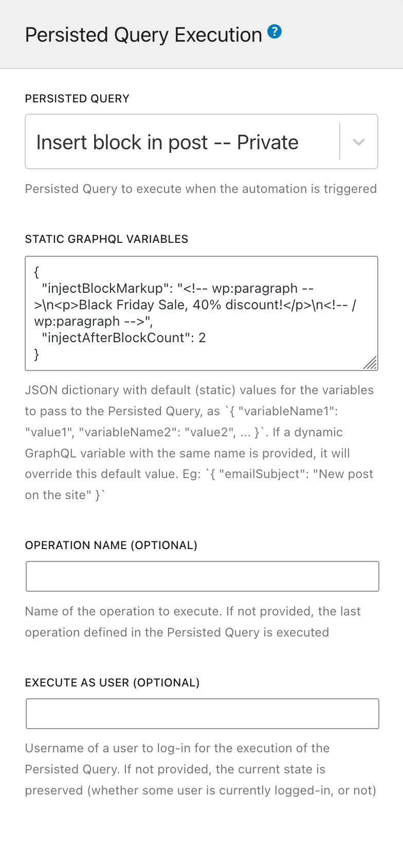 Aturan Otomatisasi - Eksekusi Persisted Query