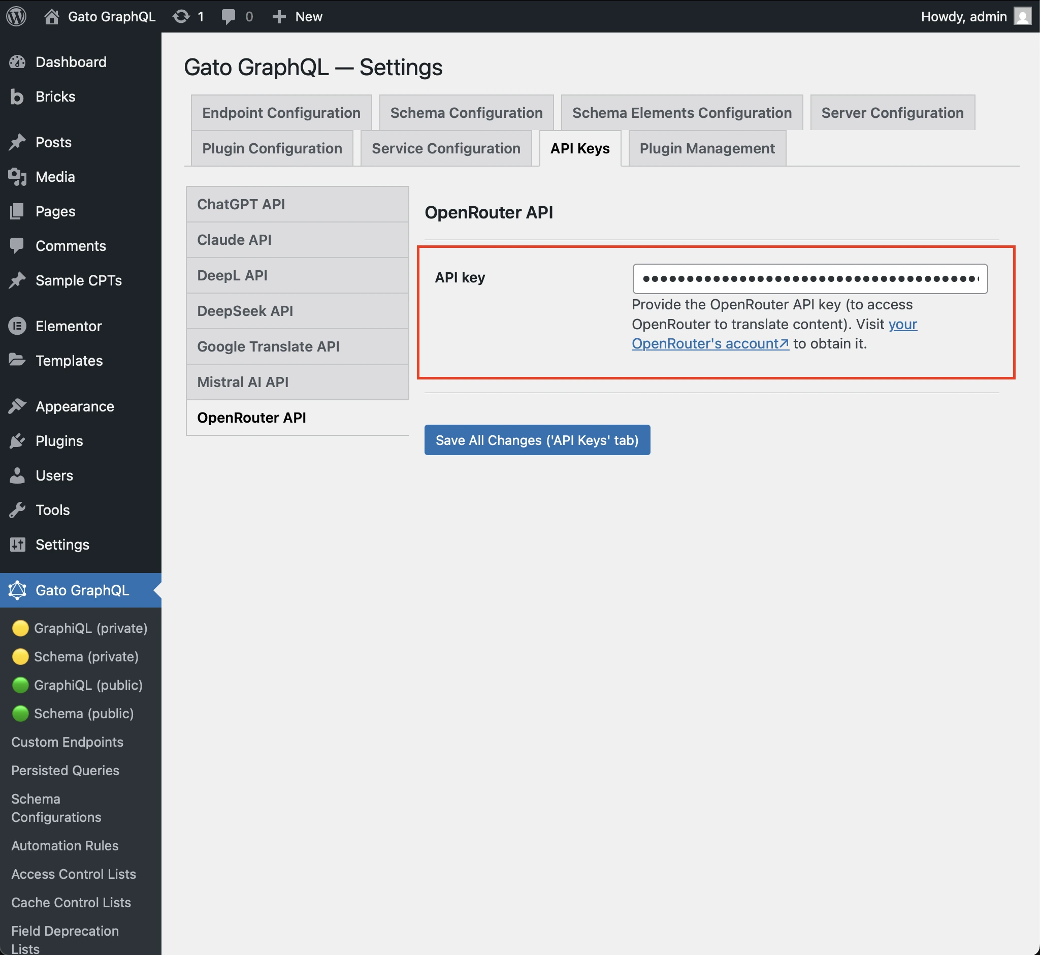 Mengatur API key OpenRouter