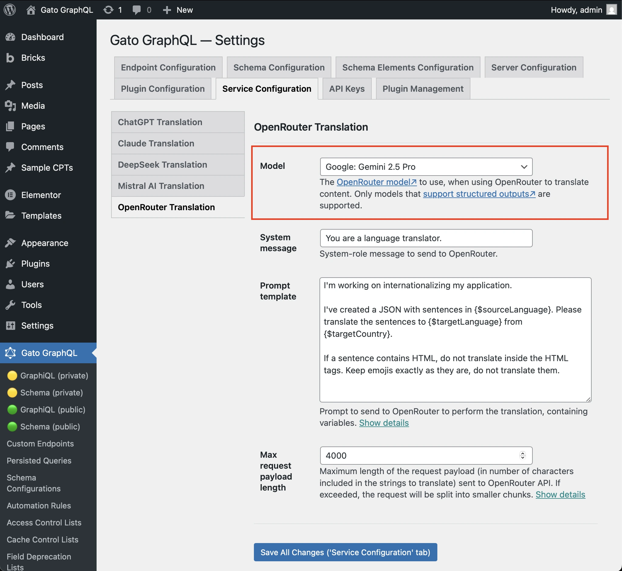 Mengatur model OpenRouter