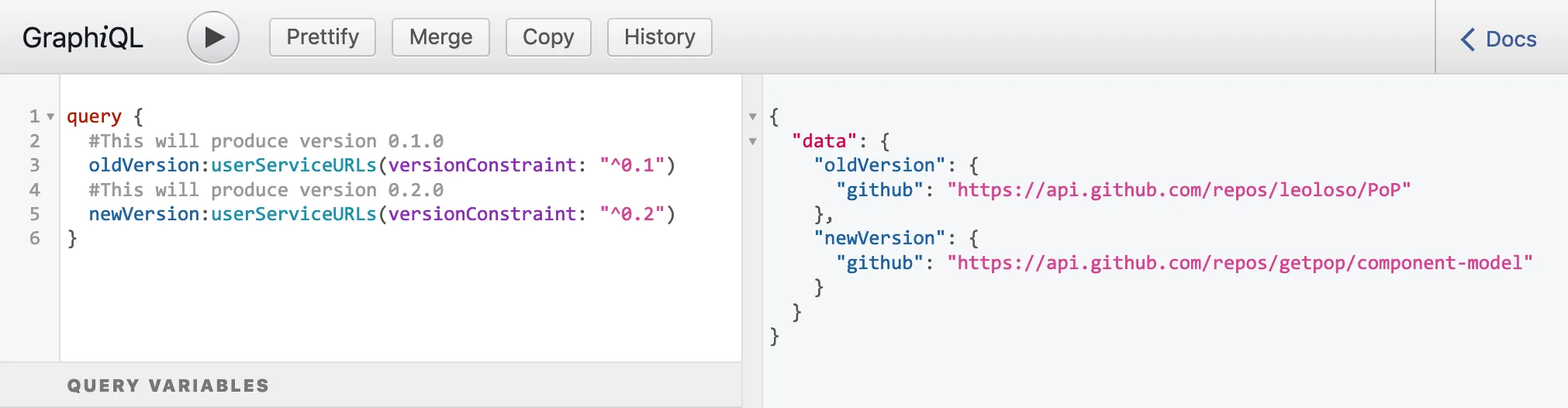 Melakukan query field melalui version constraints Melakukan query field melalui version constraints