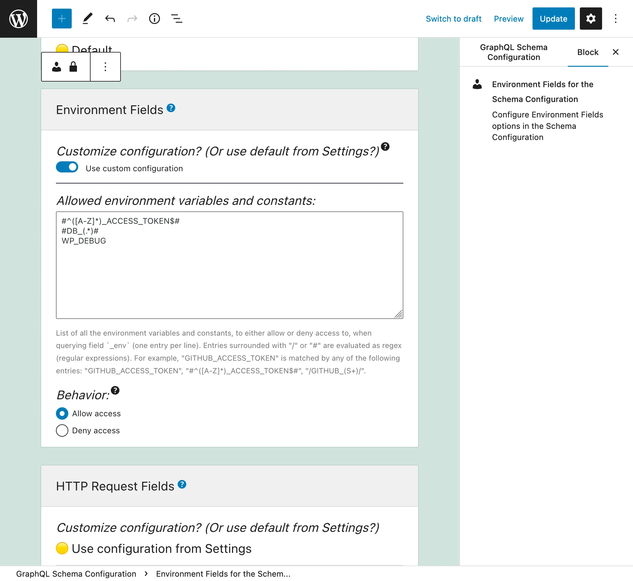 Mendefinisikan entri pada Konfigurasi Skema Mendefinisikan entri pada Konfigurasi Skema