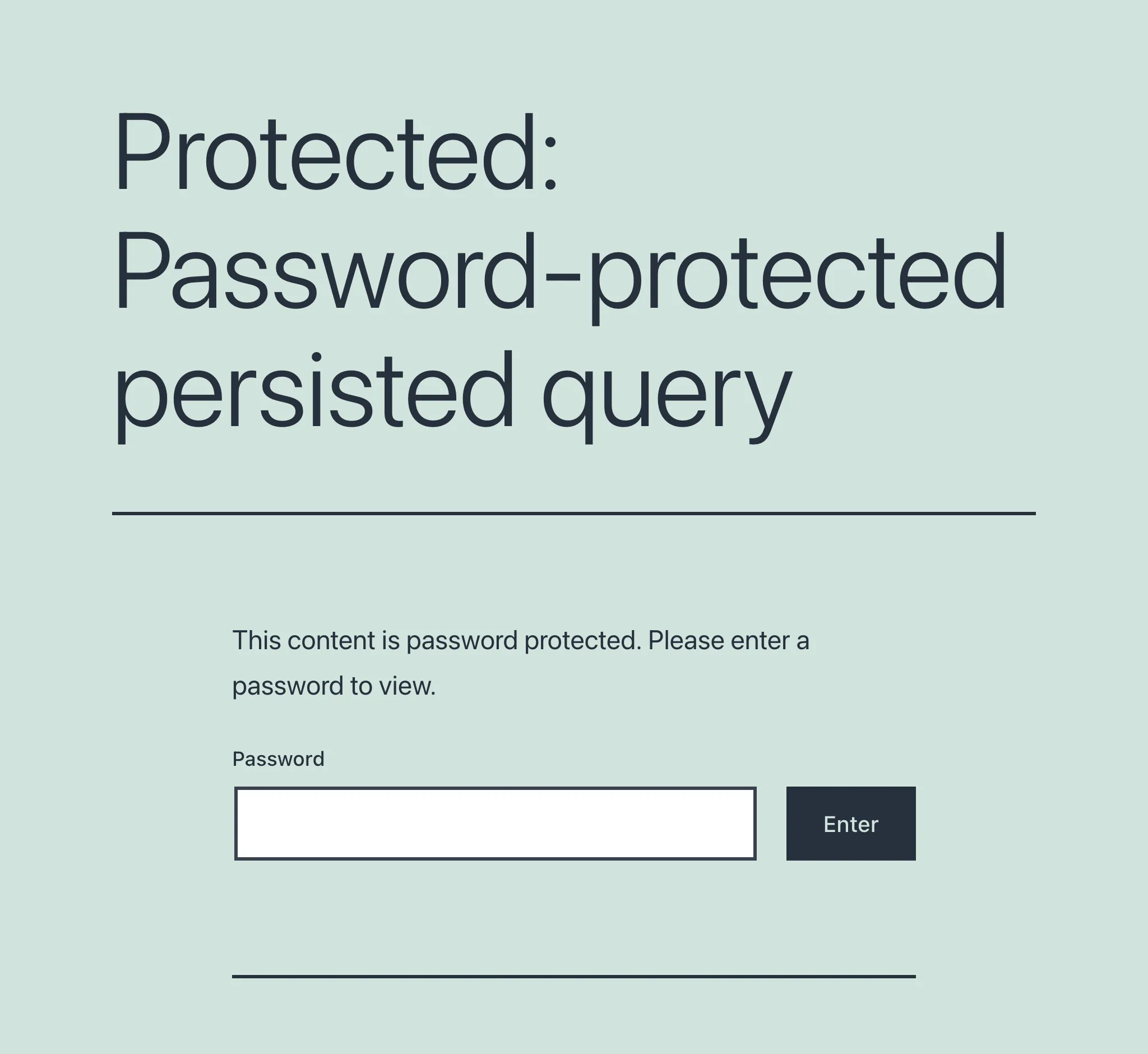 Persisted Query yang dilindungi kata sandi: Akses pertama Persisted Query yang dilindungi kata sandi: Akses pertama