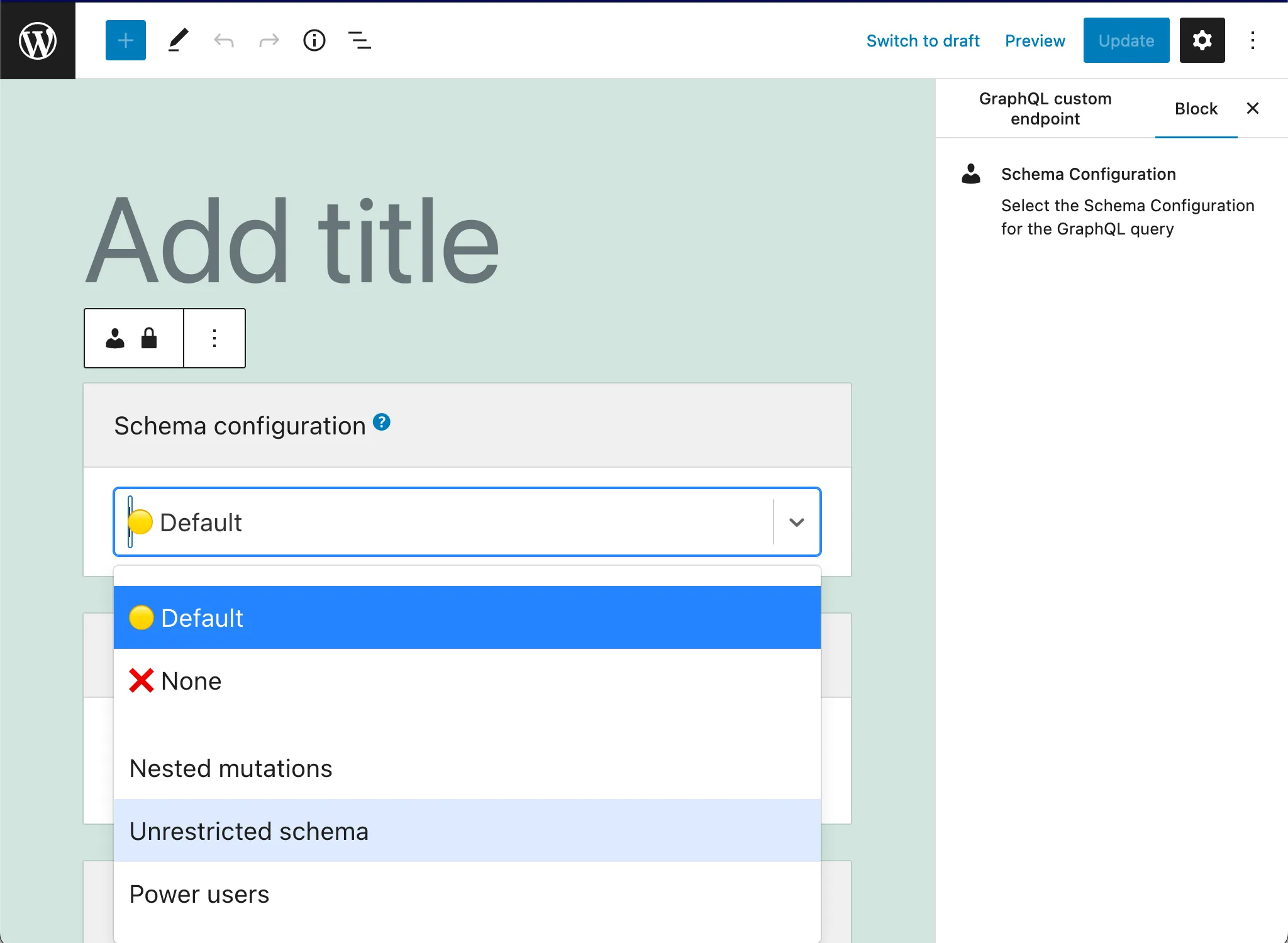 Memilih Konfigurasi Skema di Custom Endpoint Memilih Konfigurasi Skema di Custom Endpoint
