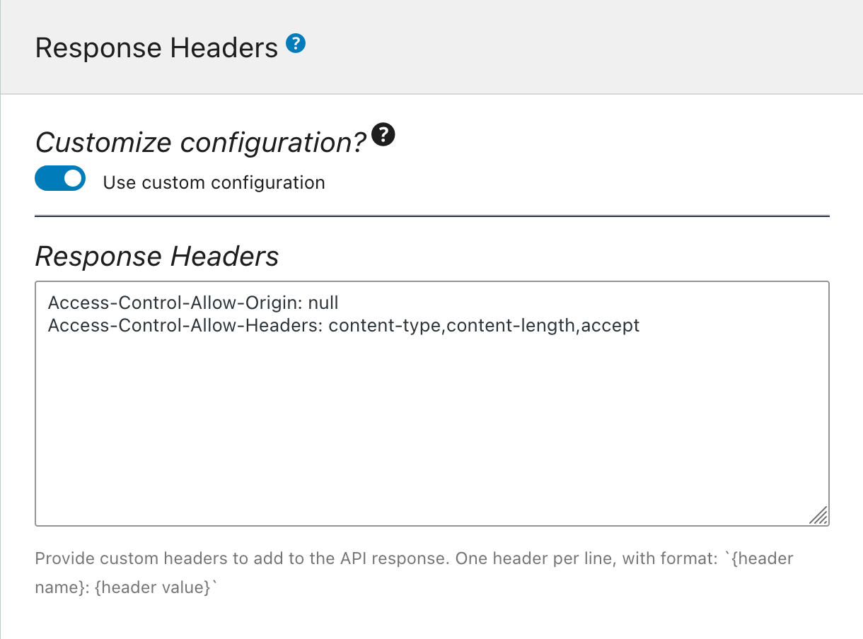 Memberikan Header Respons di Schema Configuration