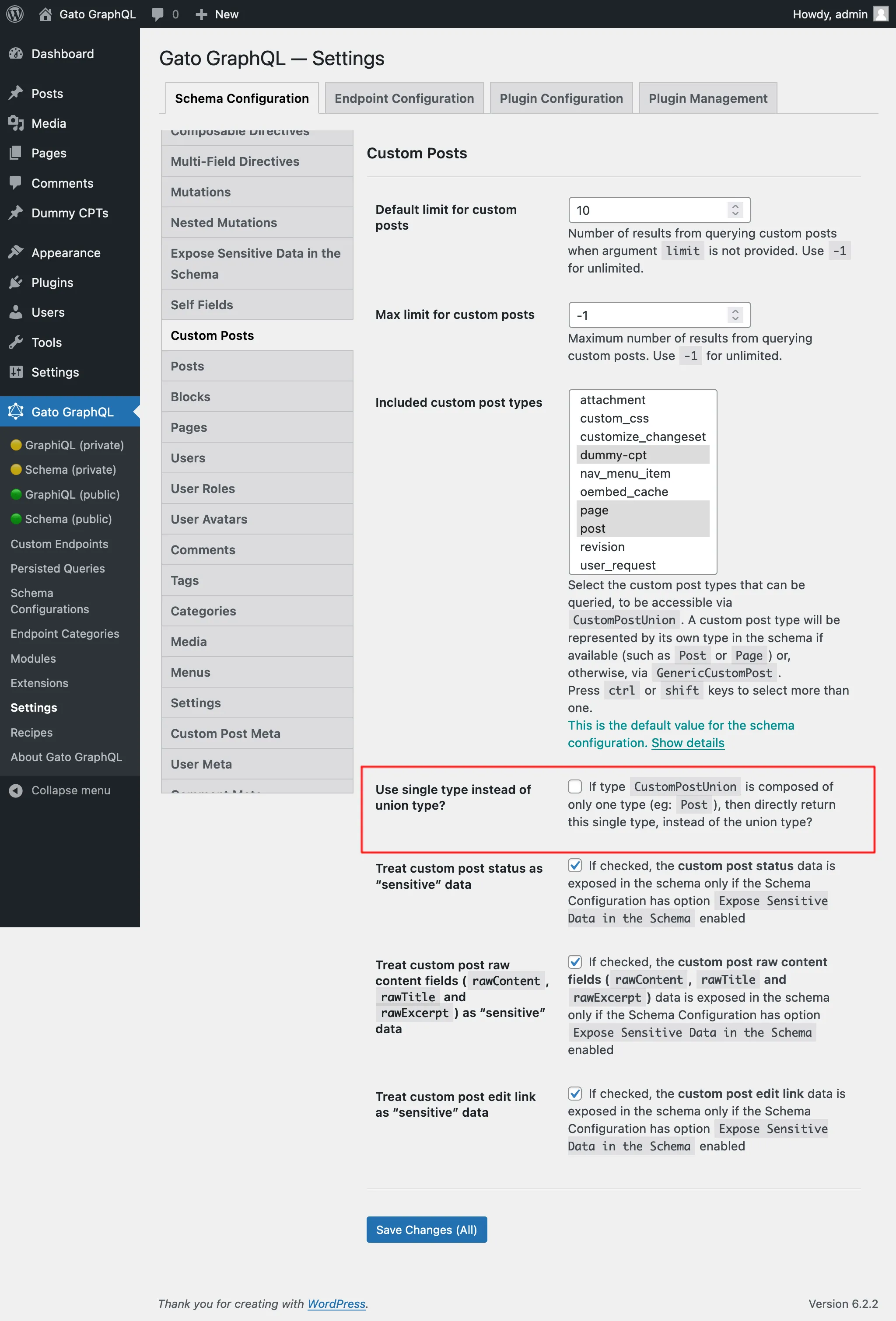 Pengaturan untuk Custom Posts