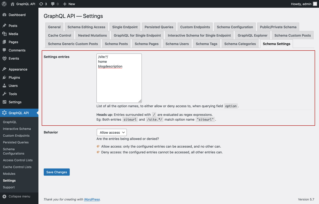 Mendefinisikan entri untuk Settings Mendefinisikan entri untuk Settings