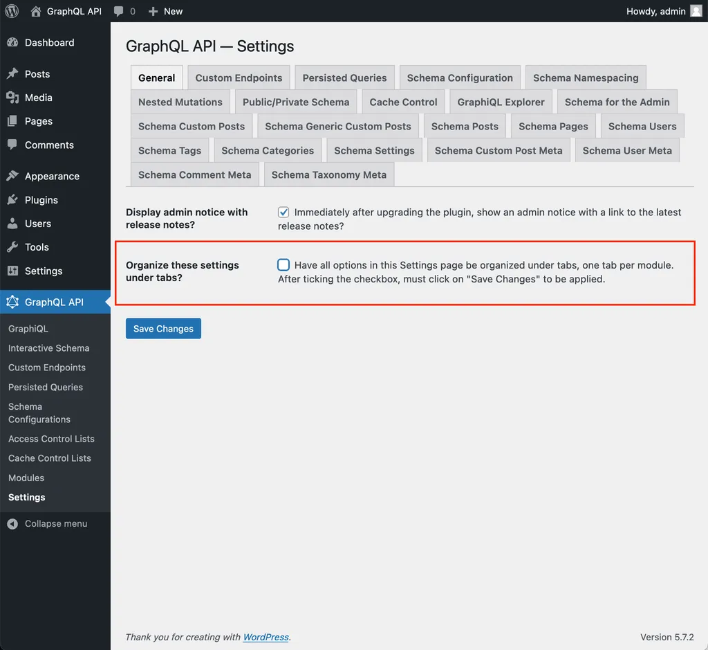 Kotak centang untuk mengaktifkan/menonaktifkan tab di Settings Kotak centang untuk mengaktifkan/menonaktifkan tab di Settings